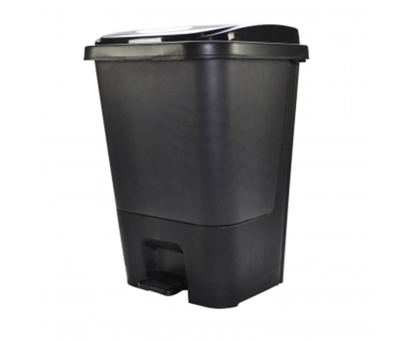 CESTO PARA BASURA RECTANGULAR DE PEDAL COLOR NEGRO 17 LITROS SABLON