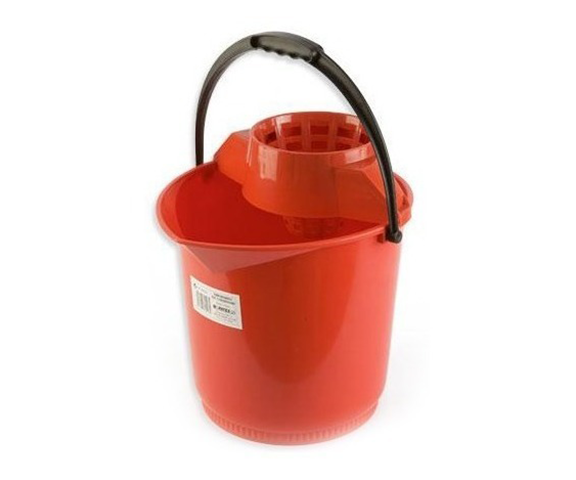 CUBETA EL CISNE REDONDA ESPECIAL CON ESCURRIDOR 13 L. ROJA