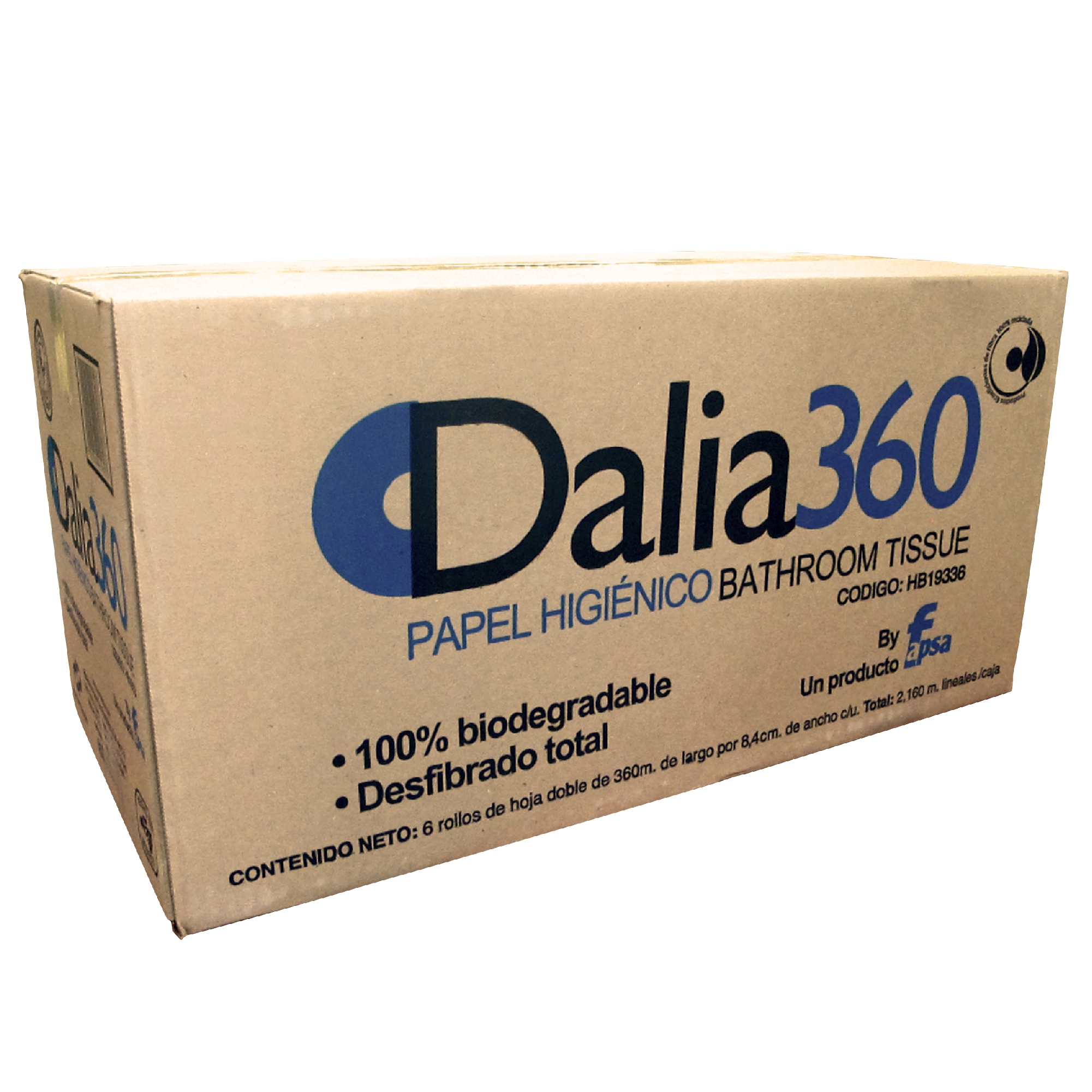 PAPEL HIGIENICO EN BOBINA DALIA HD 360 mts. C/6