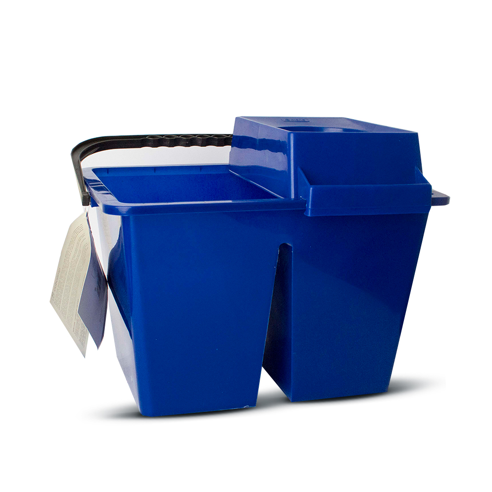 CUBETA DOBLE CUBOLIMP 14 L. C/EXPRIMIDOR Y RUEDAS AZUL