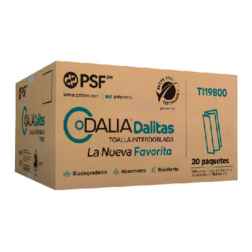 TOALLA INTERDOBLADA BLANCA DALIA HOJA DOBLE 20/100 TI19800